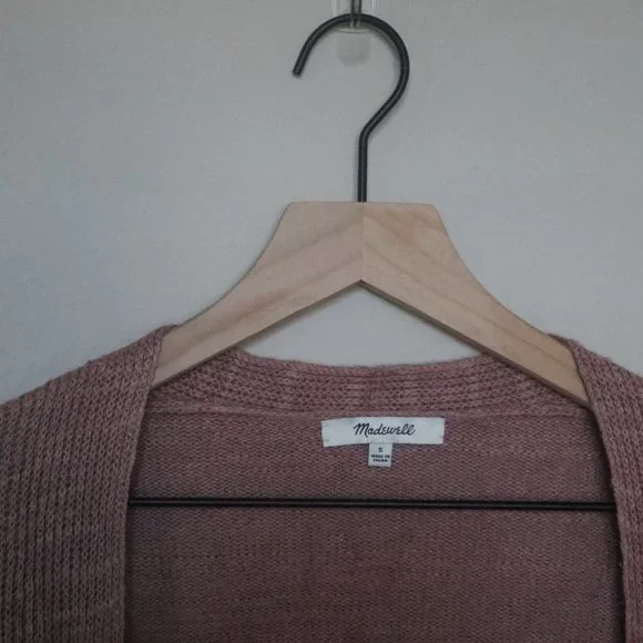 Pink Rose Madewell Cardigan Size Small Lightweight Ribbed - Picture 4 of 5